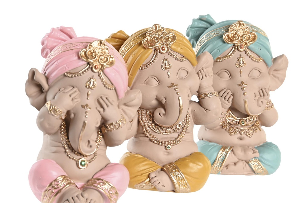 FIGURA RESINA 7,5X6,5X9 GANESHA 3 SURT.