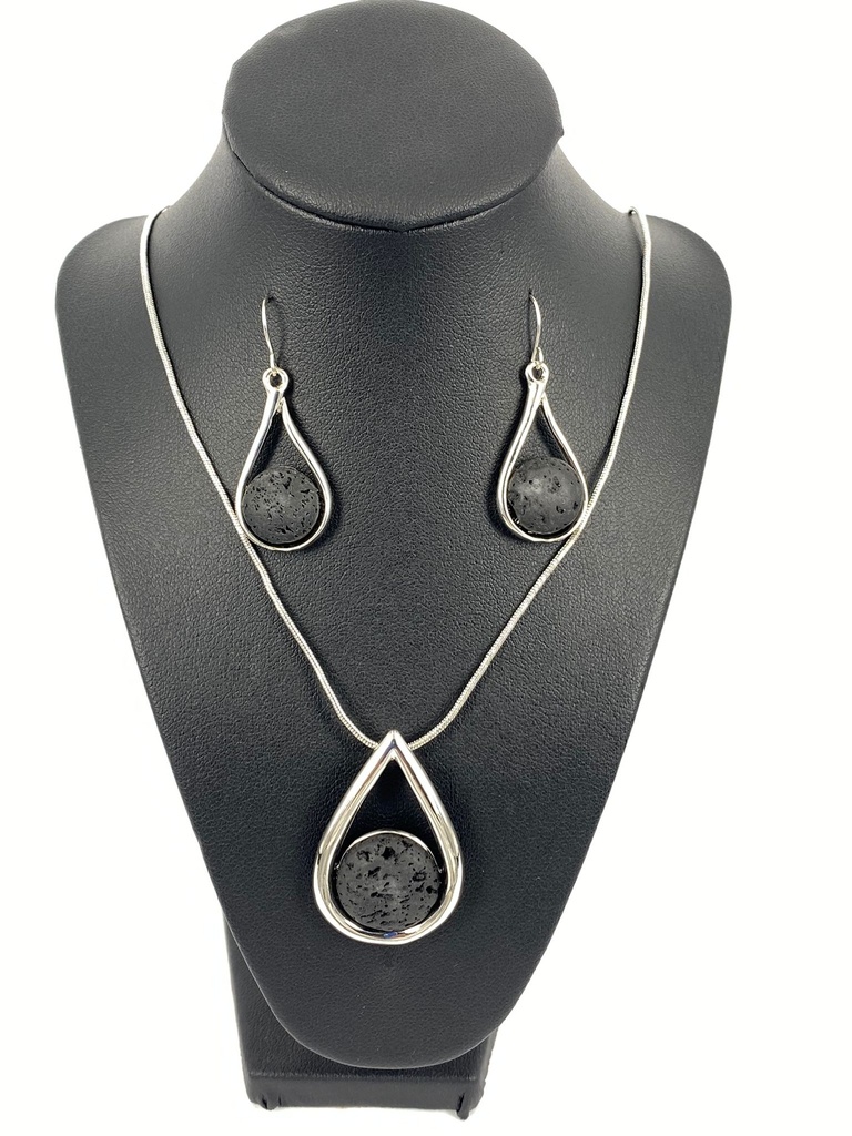 LAVA NECKLACE WITH EARRINGS