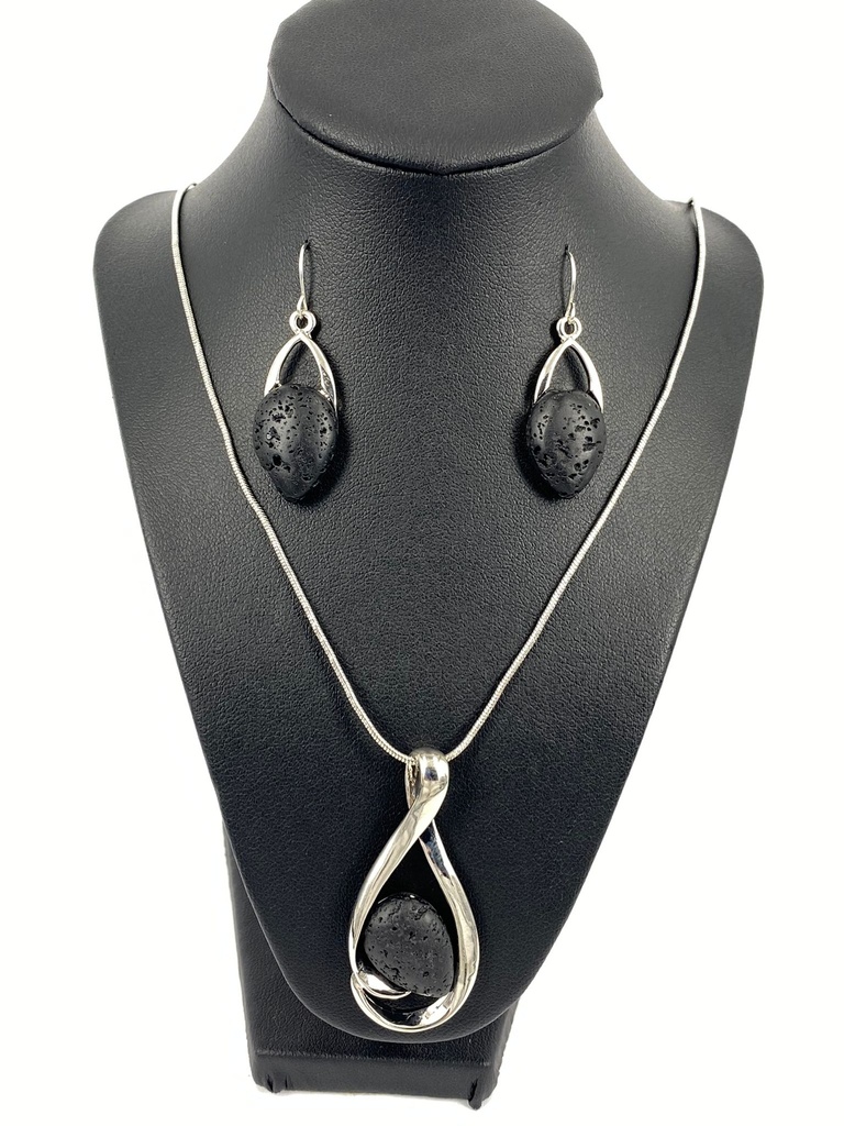 LAVA NECKLACE WITH EARRINGS