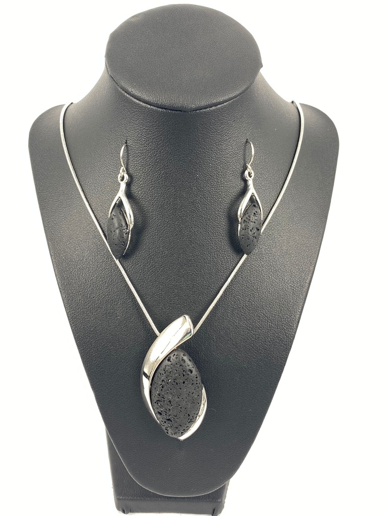 LAVA NECKLACE WITH EARRINGS