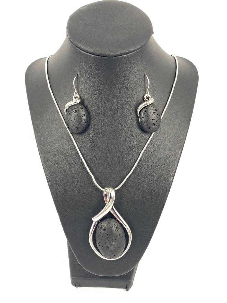 LAVA NECKLACE WITH EARRINGS