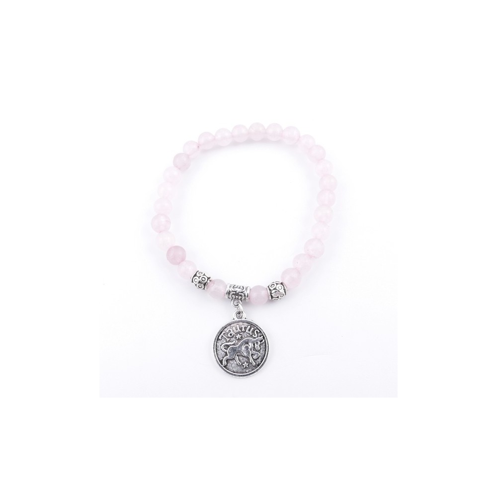 PULSERA HOROSCOPO TAURO CUARZO ROSA