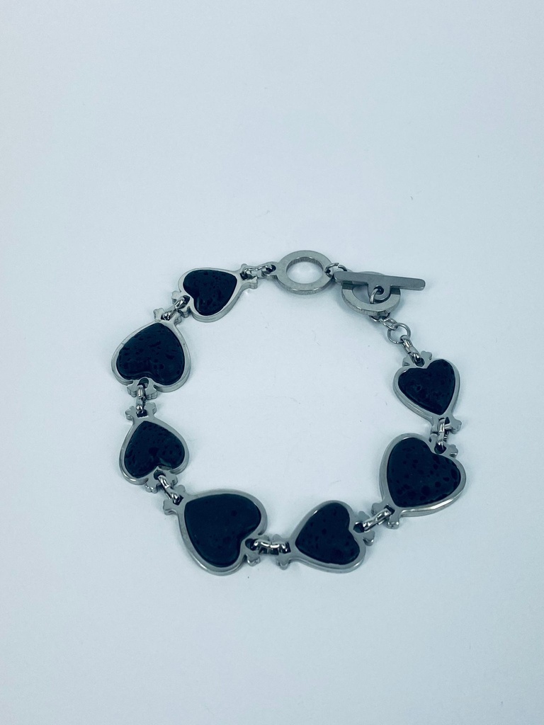 PULSERA LAVA ACERO HEART