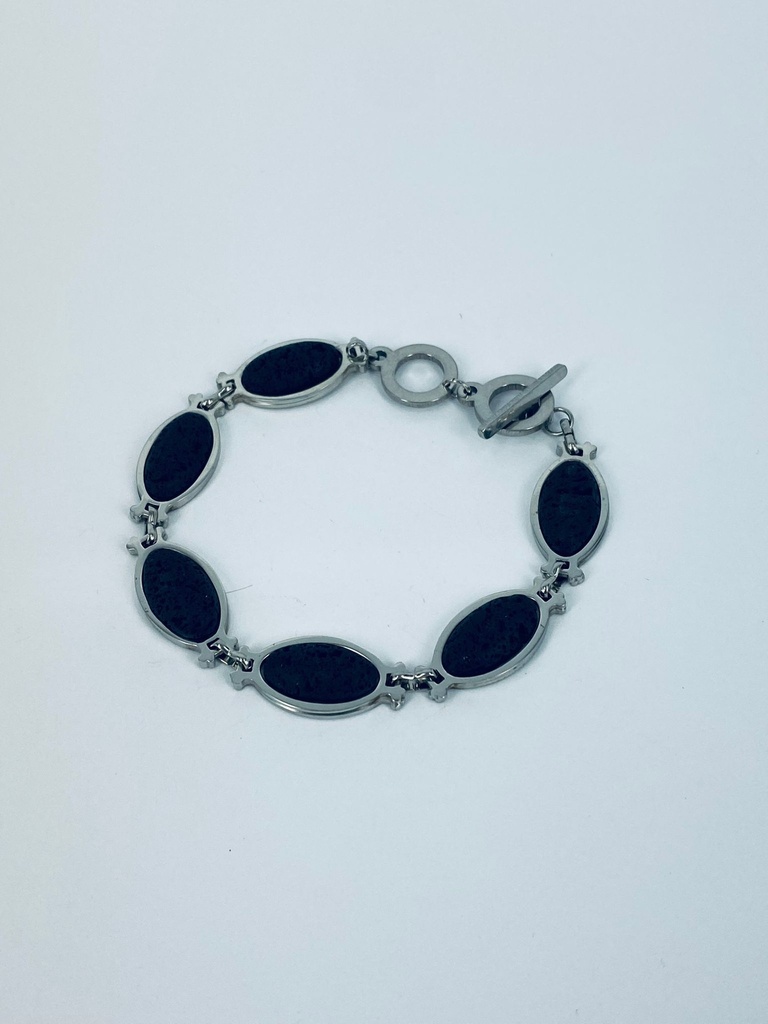 PULSERA LAVA ACERO OVAL