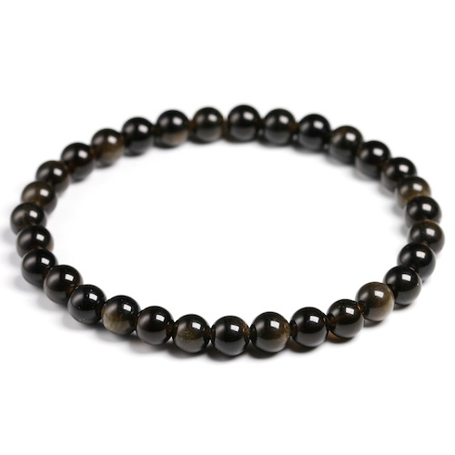 Pulsera Obsidiana Dorada 4 mm