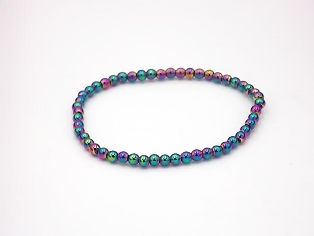 Pulsera Hematite Arco Iris 4 mm