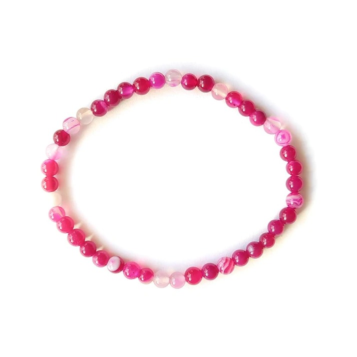 Pulsera Agata Rosa 4 mm