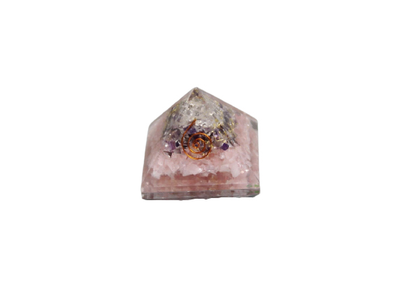 PIRAMIDE ORGONITE 9x9 3CUARZOS