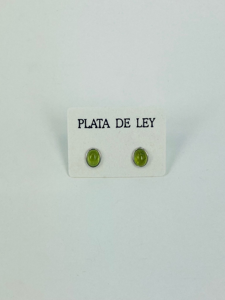 Pendiente Plata Olivina