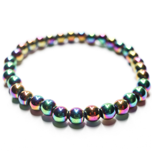 Pulsera Hematite Arcoiris 6mm