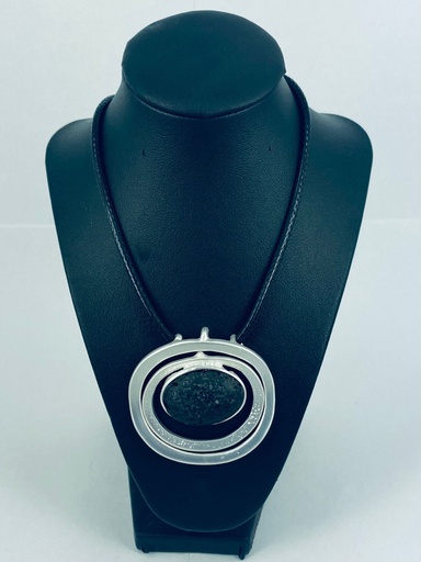 [007356] ALLOY+LAVA+CORD NECKLACE