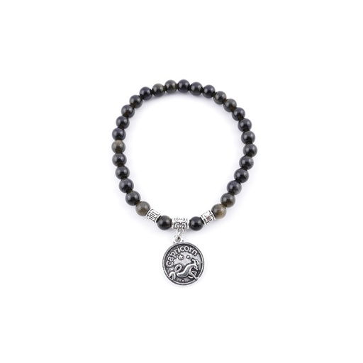 [008003] PULSERA HOROSCOPO CAPRICORNIO OBSIDIANA