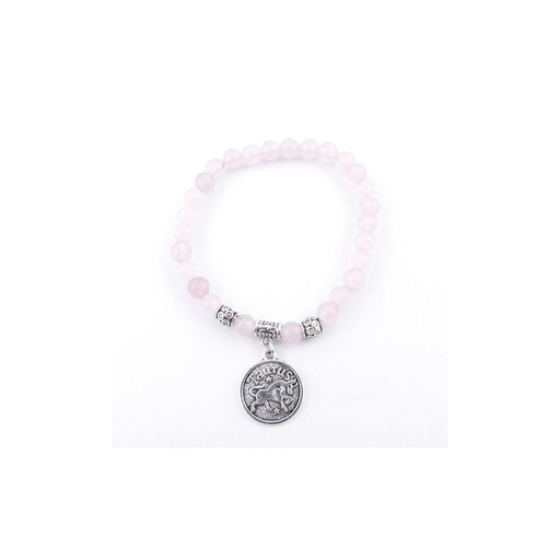 [007995] PULSERA HOROSCOPO TAURO CUARZO ROSA