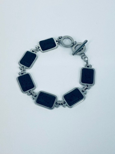 [006542] PULSERA LAVA ACERO RECTANGLE