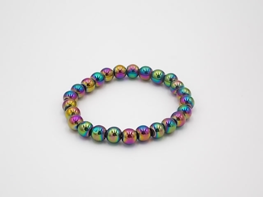 [010501] Pulsera Hematite Arcoiris 8mm