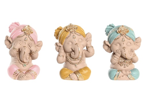 [014197] Set Figura Resina Ganesha 7.5X6.5X9