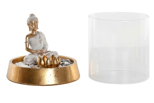 [014203] Figura Resina Buda con Cristal 16X16X18